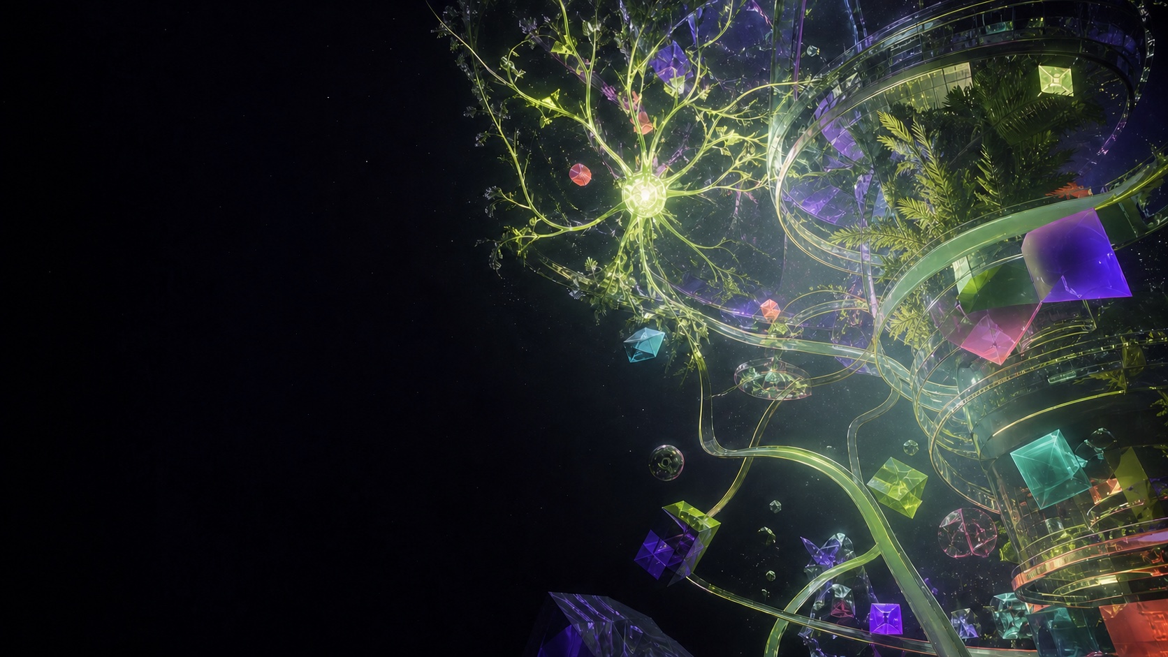 Cosmic landscape in an illustrative app concept